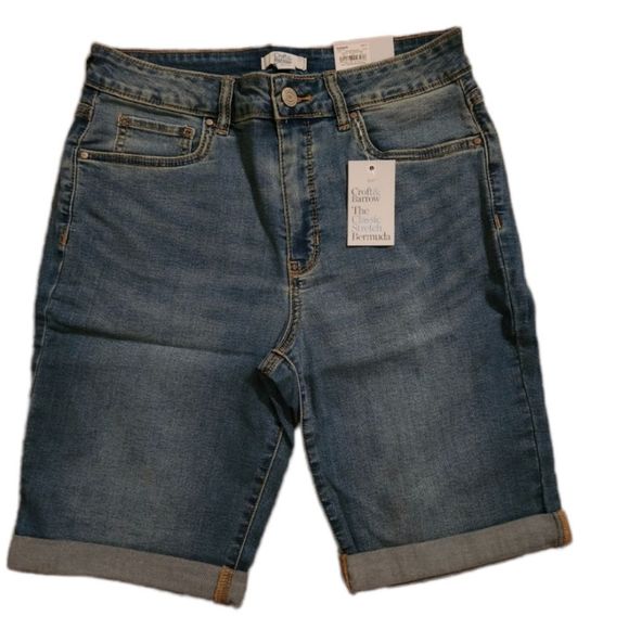 NEW Denim Bermuda Shorts Stretch in them Size 12 - Picture 4 of 6